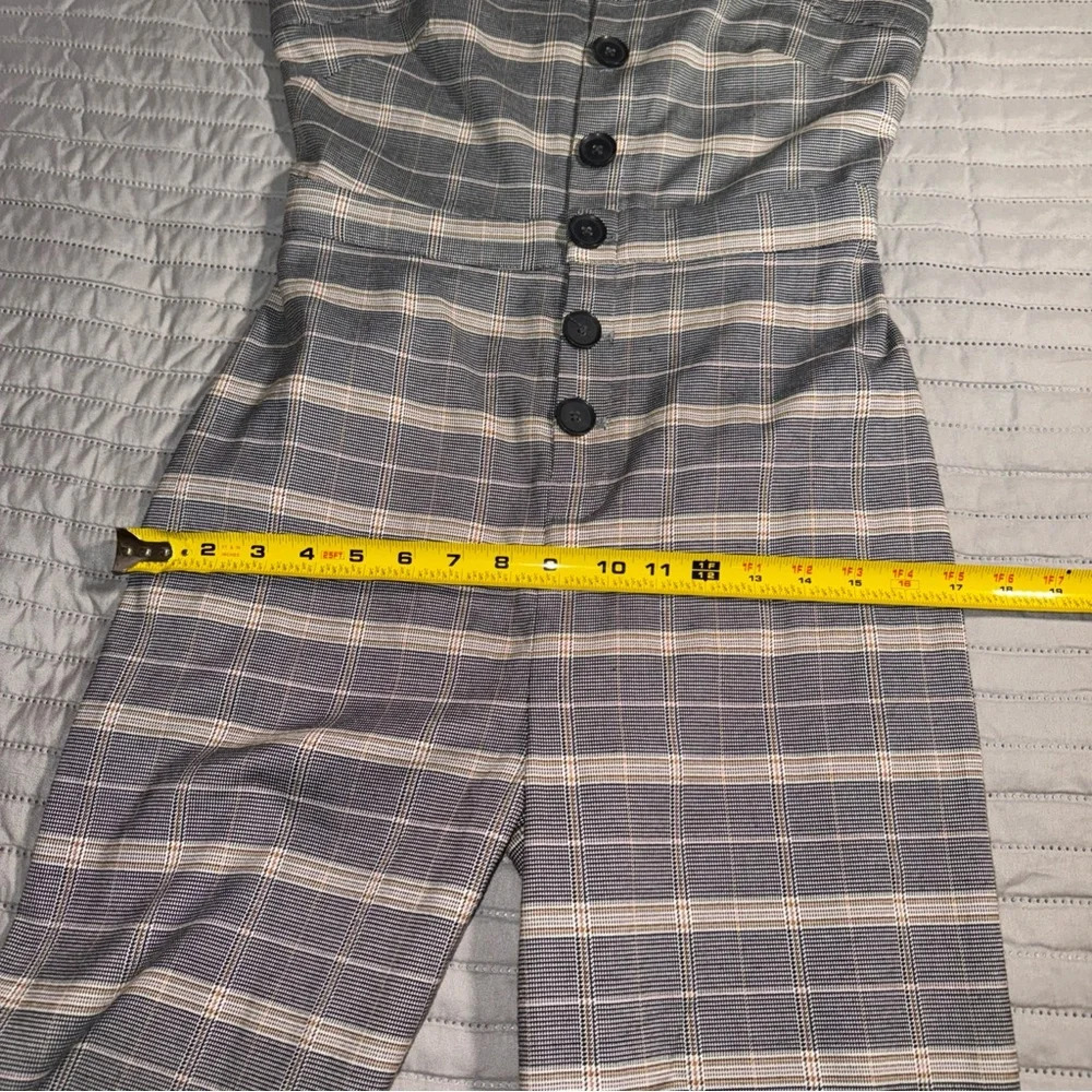 Cupcakes & cashmere women’s Plaid Jumpsuit with Button Detail Sz 2 - Picture 8 of 15